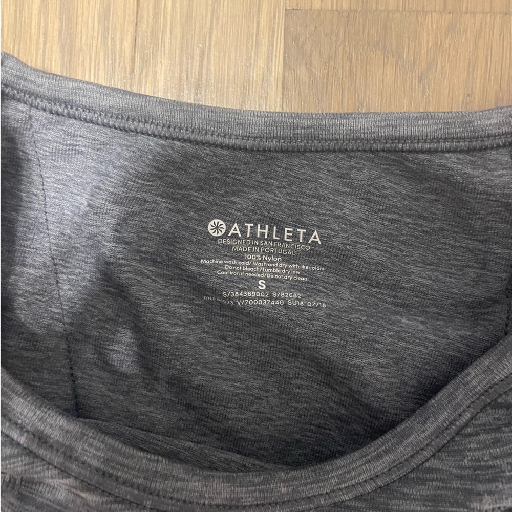 Athleta Foothill Heathered Grey Split Back Tank T… - image 5